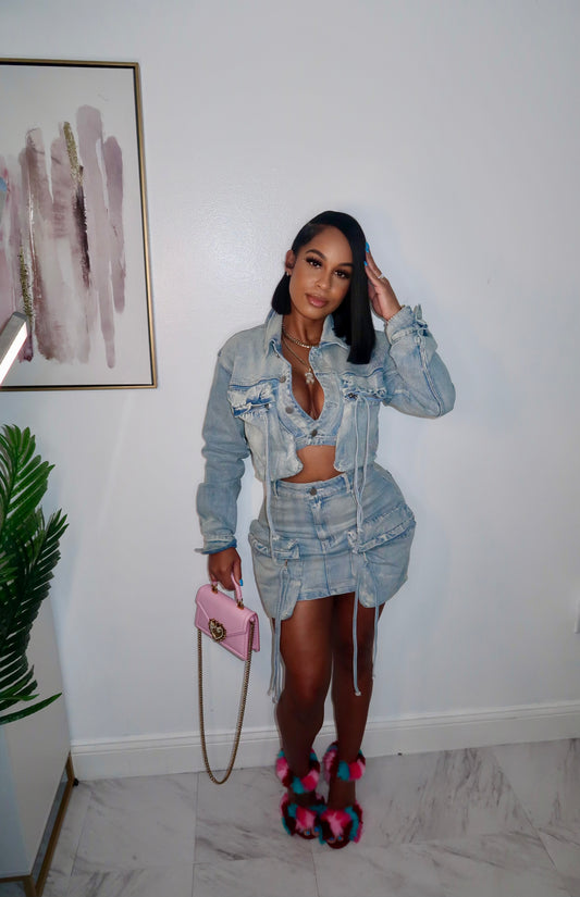 (Copy) Pretti Denim Skirt Set